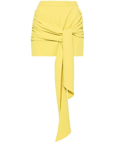 Elisabetta Franchi Knotted Crepe Miniskirt - Yellow