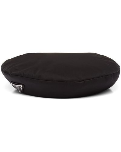 Prada Re-nylon Triangle-logo Beret - Black