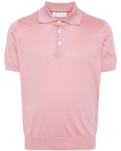 Brunello Cucinelli Gestricktes Poloshirt - Pink