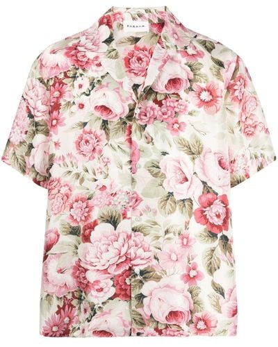 P.A.R.O.S.H. Chemise en soie à fleurs - Rose