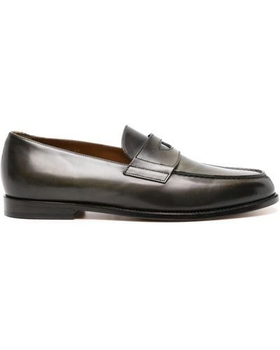 Doucal's Penny-slot Leather Loafers - Grey