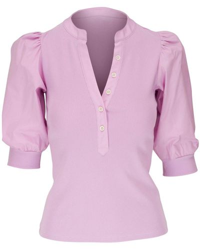 Veronica Beard Coralee Cotton Top - Pink