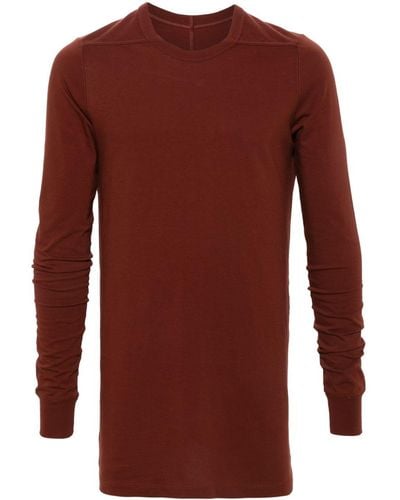 Rick Owens Level Cotton Longsleeved T-shirt - Red