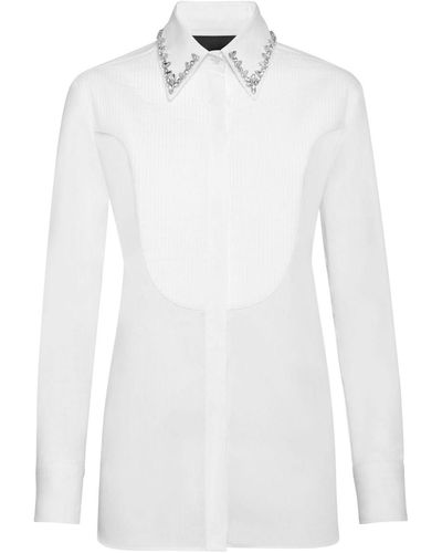 Philipp Plein Embellished Long-sleeve Shirt - White