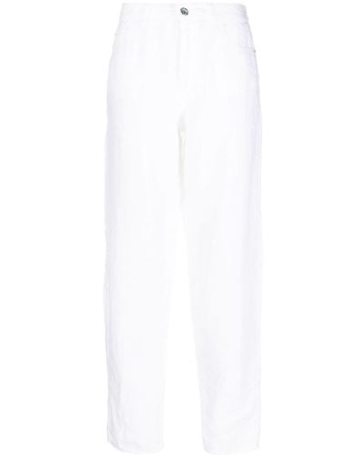 Emporio Armani Straight-leg Linen Pants - White