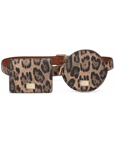 Dolce & Gabbana Leopard-print Pocket Belt - Brown