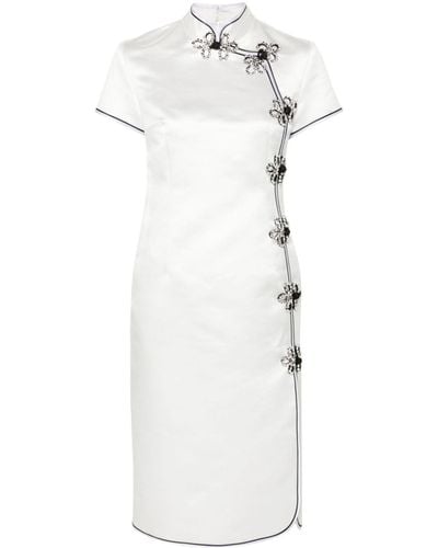 Huishan Zhang Zijden Midi-jurk - Wit