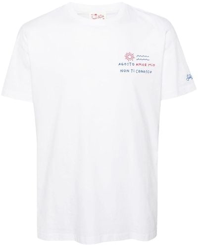 Mc2 Saint Barth Agosto Amor Cotton T-shirt - White