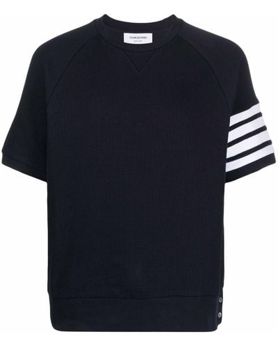 Thom Browne 4-bar Short-sleeve Sweatshirt - Multicolor
