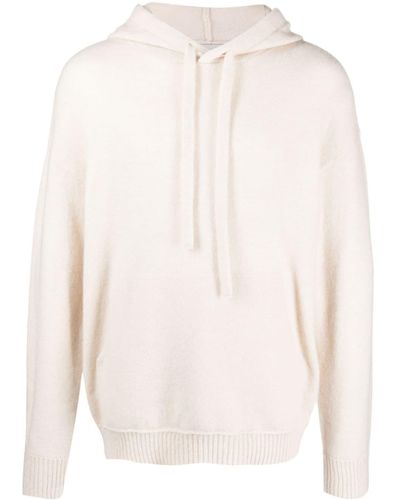 Laneus Drawstring-hood Knitted Sweater - White