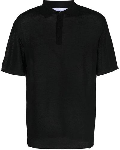 Costumein Fine-knit Polo Shirt - Black