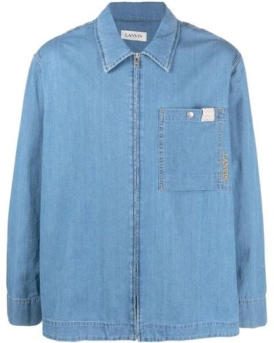 Lanvin Zip-up Denim Shirt - Blue