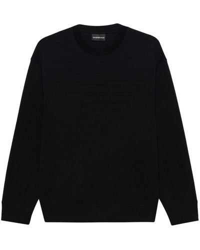 Emporio Armani Eagle-embossed Sweatshirt - Black