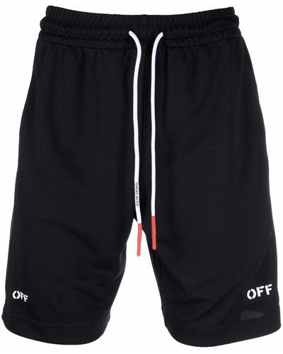 Off-White c/o Virgil Abloh Pantalones cortos de deporte con logo estampado - Negro
