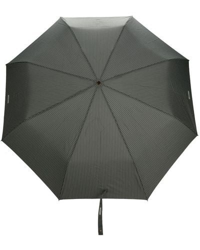 Moschino Pinstriped Logo-print Compact Umbrella - Gray