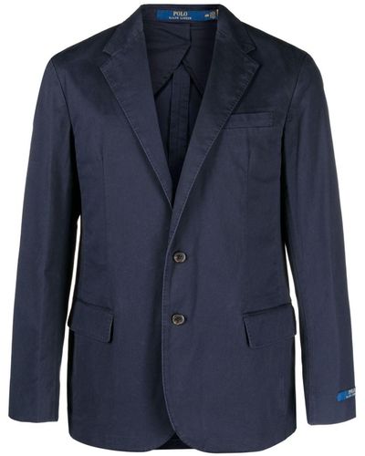 Polo Ralph Lauren Single-breasted Cotton Jacket - Blue