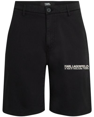 Karl Lagerfeld Chino-Shorts mit Logo-Print - Schwarz