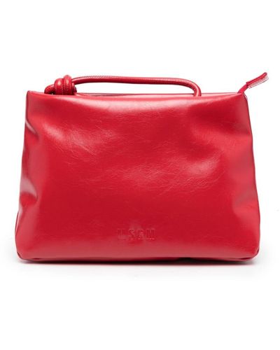 MSGM Puffy Faux-leather Clutch Bag - Red