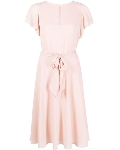Lauren by Ralph Lauren Belted Midi Dress - Pink