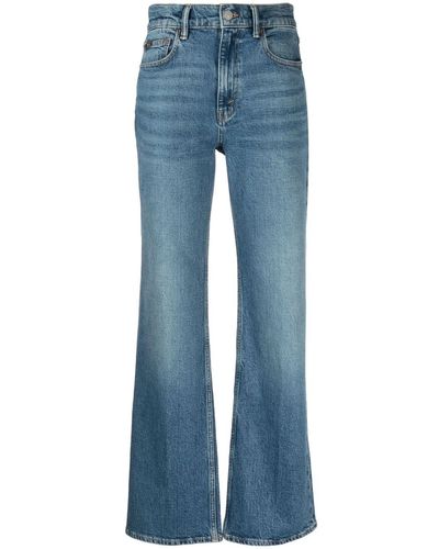 Polo Ralph Lauren Whiskering-effect High-rise Flared Jeans - Blue