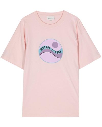 Maison Kitsuné Camiseta Pop Wave - Rosa
