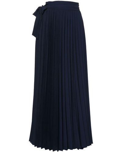 P.A.R.O.S.H. Wrap-around Pleated Skirt - Blue