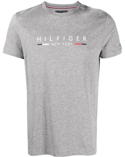 Tommy Hilfiger T-Shirt mit Logo-Print - Grau