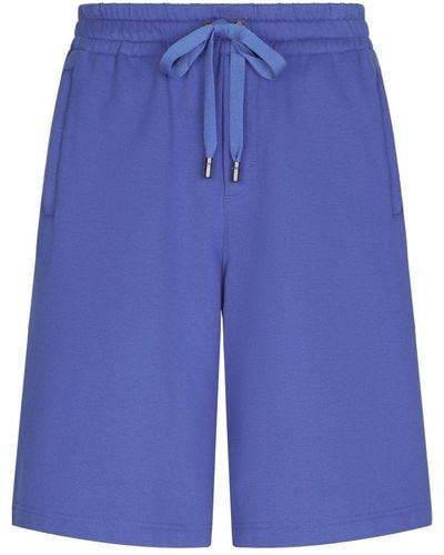Dolce & Gabbana Short de sport à logo brodé - Bleu