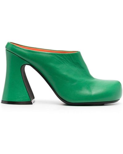 Marni Leather Mule Shoe - Green