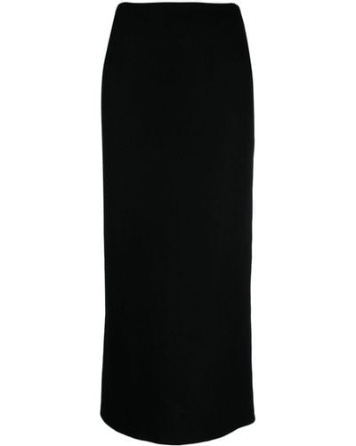 Yohji Yamamoto High-waist Wool Pencil Skirt - Black