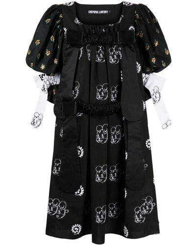 Chopova Lowena グラフィック ドレス - ブラック