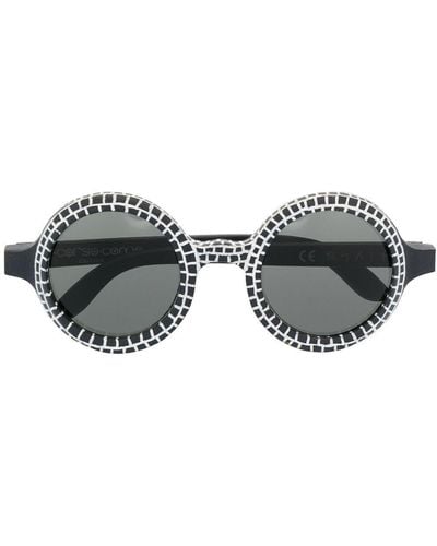 10 Corso Como Sonnenbrille mit rundem Gestell - Grau