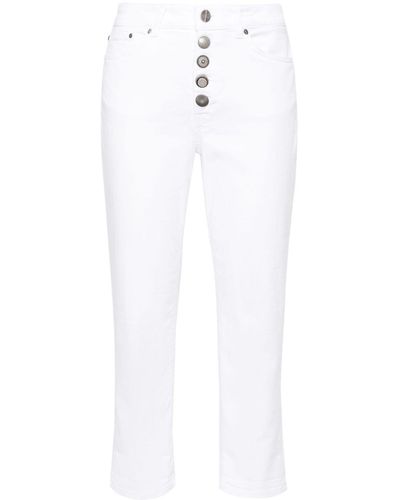 Dondup Halbhohe Cropped-Jeans - Weiß