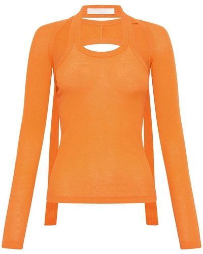 Dion Lee Modular Long-sleeve Layered Top - Orange