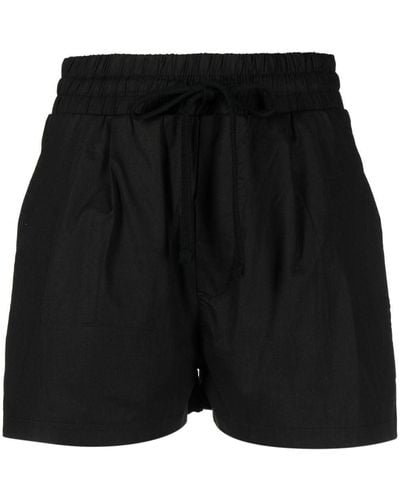 Thom Krom Drawstring Waistband Shorts - Black