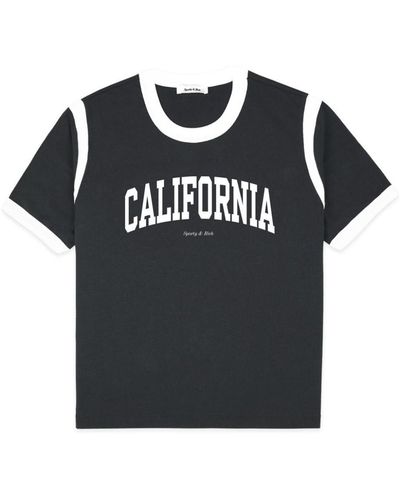 Sporty & Rich T-shirt con stampa California - Nero
