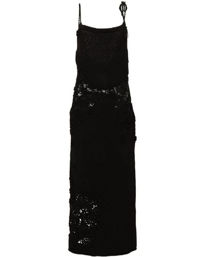 Bimba Y Lola Crochet-panel Maxi Dress - Black