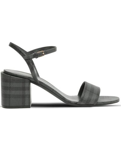 Burberry Vintage Check Leather Sandals - Grey