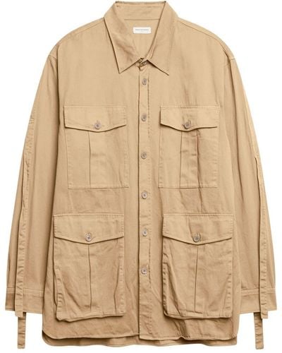 Dries Van Noten Multi-pocket Cotton Shirt - Natural