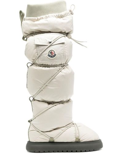 Moncler Gaia quilted knee-high boots - Bianco