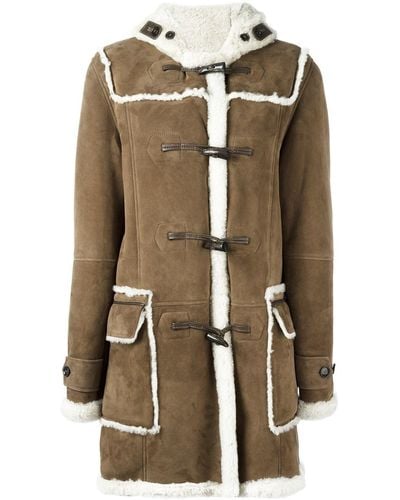 Liska Shearling Duffle Coat - Natural