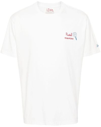 Mc2 Saint Barth Padel Maniac-embroidered T-shirt - White