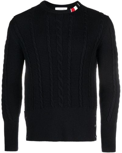 Thom Browne Chemise en laine vierge à rayures - Noir