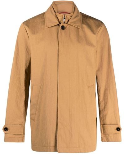 Fay Morning Single-breasted Coat - Brown