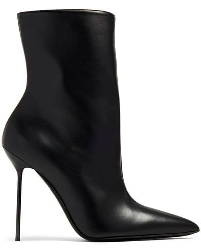 Paris Texas 110mm Leather Stiletto Boots - Black