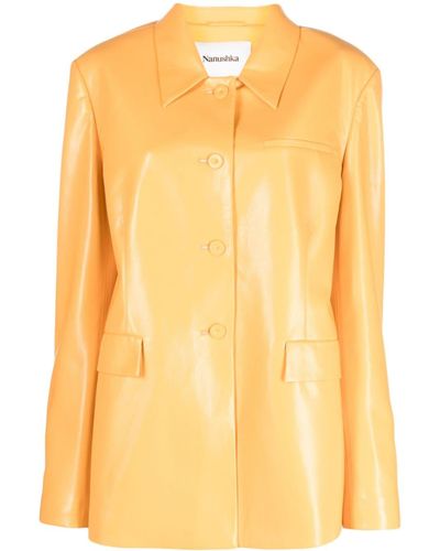 Nanushka Hadasa Faux-leather Jacket - Yellow