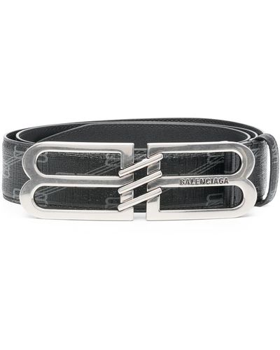 Balenciaga Bb Logo Buckle Belt Black/grey