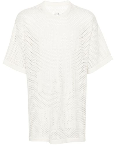 MM6 by Maison Martin Margiela Intarsien-T-Shirt - Weiß