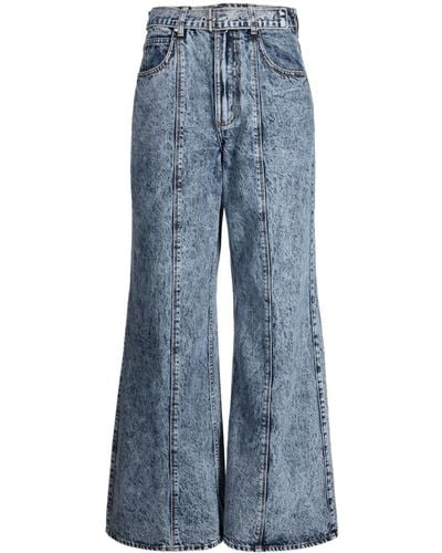 Izzue Jeans a gamba ampia con applicazione - Blu