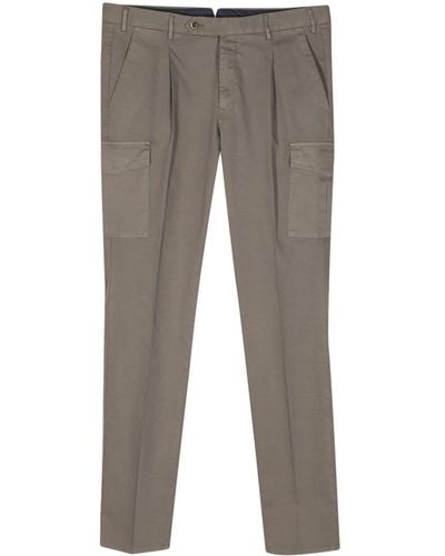 PT Torino Cotton-linen Cargo Trousers - Grey